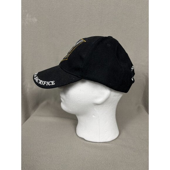 Wounded Warrior Heroism Honor Sacrifice Embroidered Black Cap One Size New - Picture 4 of 6